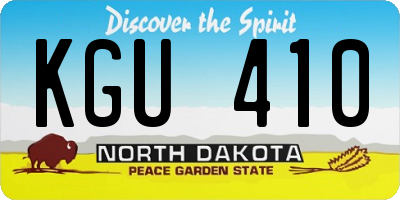 ND license plate KGU410