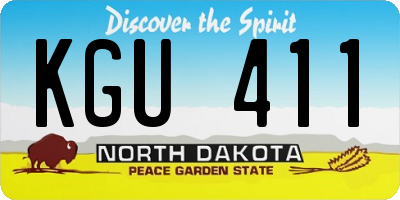 ND license plate KGU411