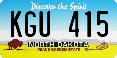 ND license plate KGU415