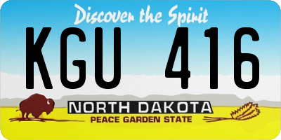 ND license plate KGU416