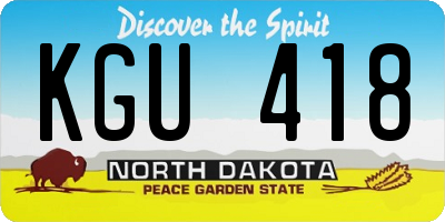 ND license plate KGU418