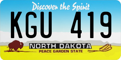 ND license plate KGU419