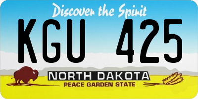 ND license plate KGU425