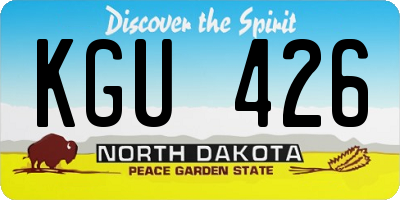 ND license plate KGU426