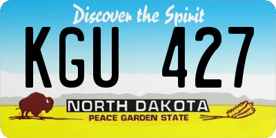 ND license plate KGU427