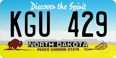 ND license plate KGU429