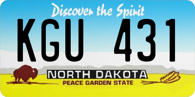 ND license plate KGU431