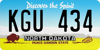 ND license plate KGU434