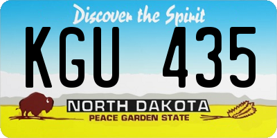 ND license plate KGU435