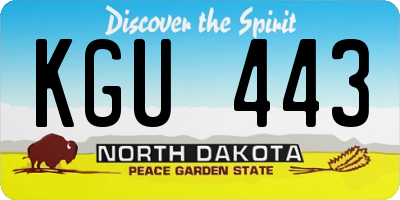 ND license plate KGU443