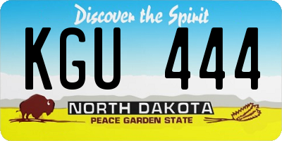 ND license plate KGU444