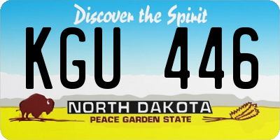 ND license plate KGU446