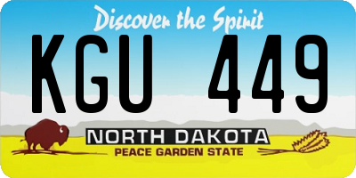 ND license plate KGU449