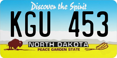 ND license plate KGU453