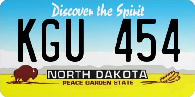 ND license plate KGU454
