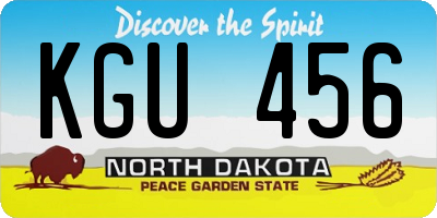 ND license plate KGU456