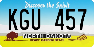ND license plate KGU457