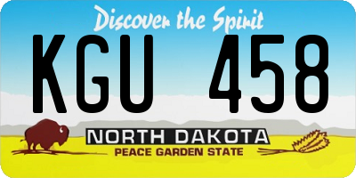 ND license plate KGU458