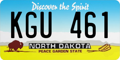 ND license plate KGU461