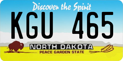 ND license plate KGU465