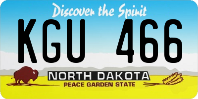 ND license plate KGU466