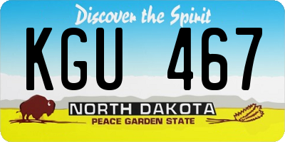 ND license plate KGU467