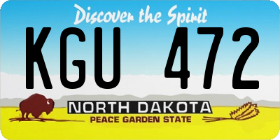 ND license plate KGU472