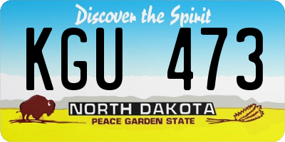 ND license plate KGU473