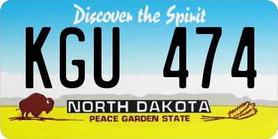 ND license plate KGU474