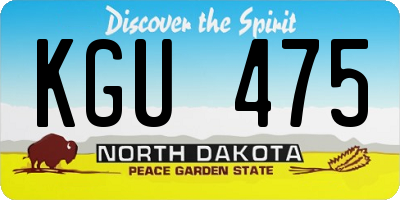 ND license plate KGU475