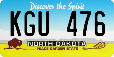 ND license plate KGU476