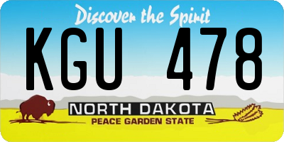 ND license plate KGU478