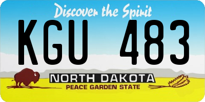 ND license plate KGU483