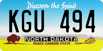 ND license plate KGU494