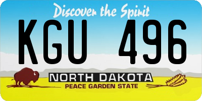 ND license plate KGU496