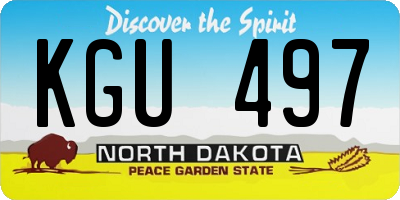 ND license plate KGU497