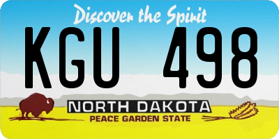 ND license plate KGU498