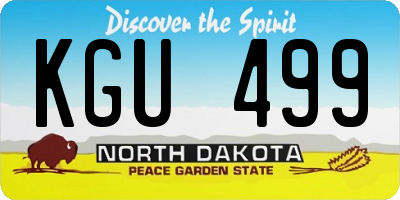 ND license plate KGU499