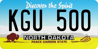 ND license plate KGU500