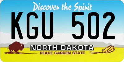 ND license plate KGU502