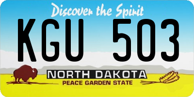 ND license plate KGU503