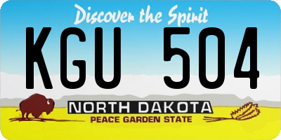 ND license plate KGU504
