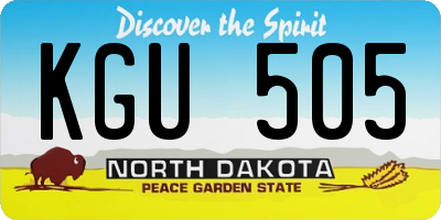 ND license plate KGU505