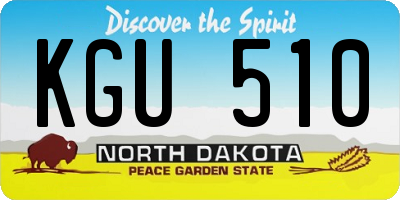 ND license plate KGU510