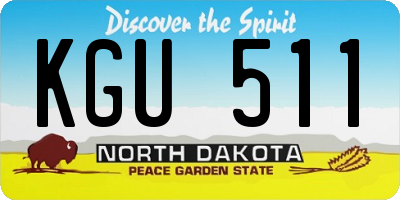 ND license plate KGU511