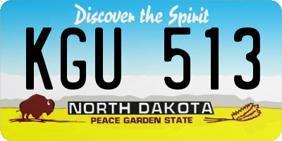 ND license plate KGU513