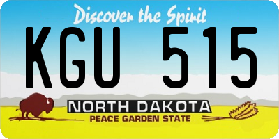 ND license plate KGU515