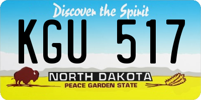 ND license plate KGU517