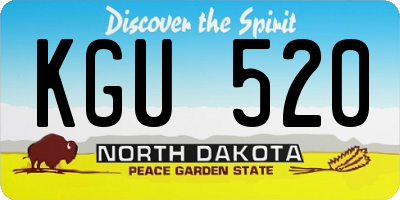 ND license plate KGU520