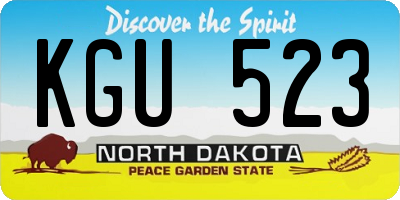 ND license plate KGU523